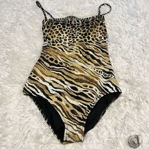Profile By Gottex Women's One Piece Swimsuit Animal Print Size 12 EUC